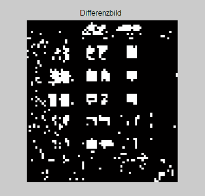 Differenzbild: Hier wurde das Ergebnis des RANSAC Algorithmus von der Referenz abgezogen.